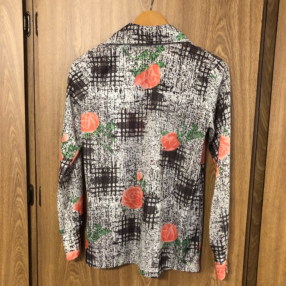 Vintage 1970’s Floral Print Button Down Blouse Shirt - Picture 4 of 4